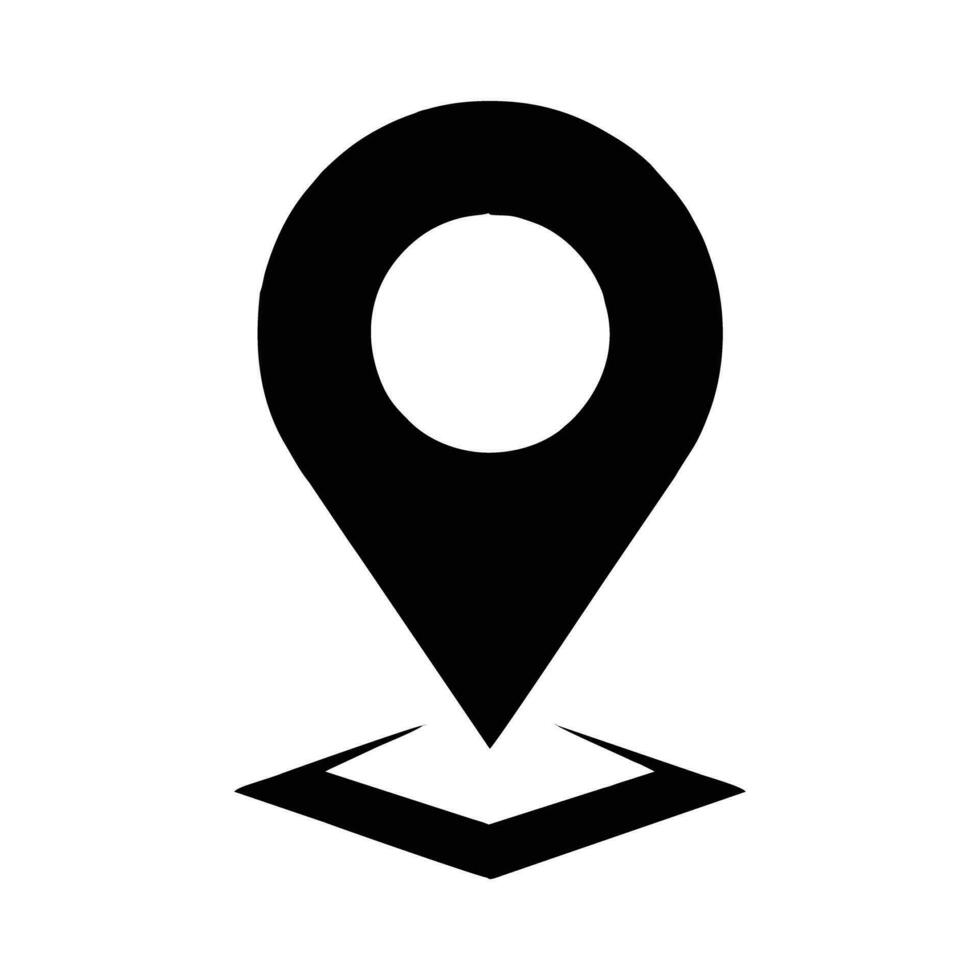 Map pointer icon. Location symbol. Flat design style eps 10. black shadow in location, simple flat design location marker vector
