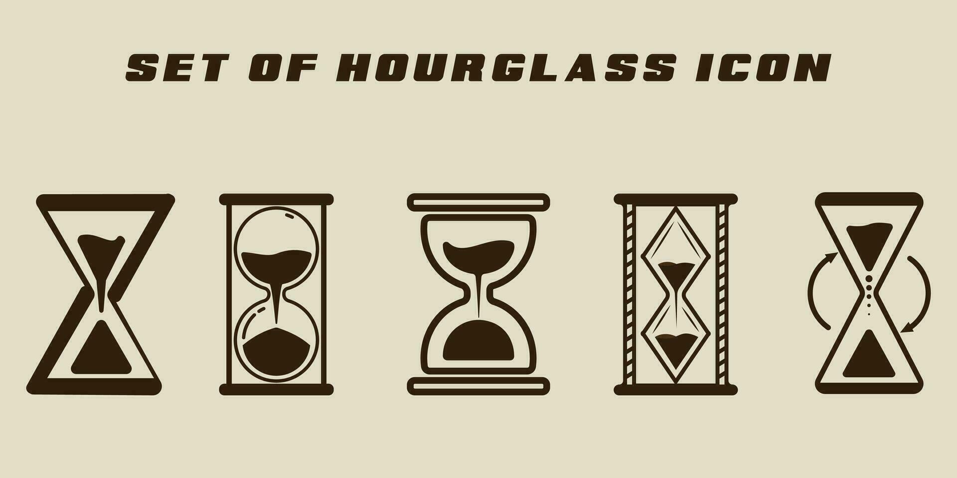 set of isolated hourglass icon vector illustration template graphic design. bundle collection of various retro clock time watch sign or symbol for vintage product style