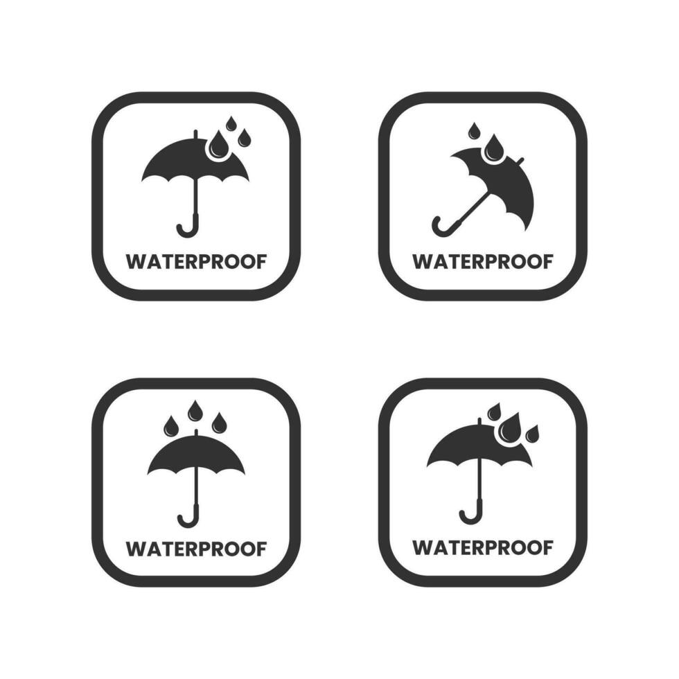 Waterproof icon vector. Water resistant signs. Vector elements