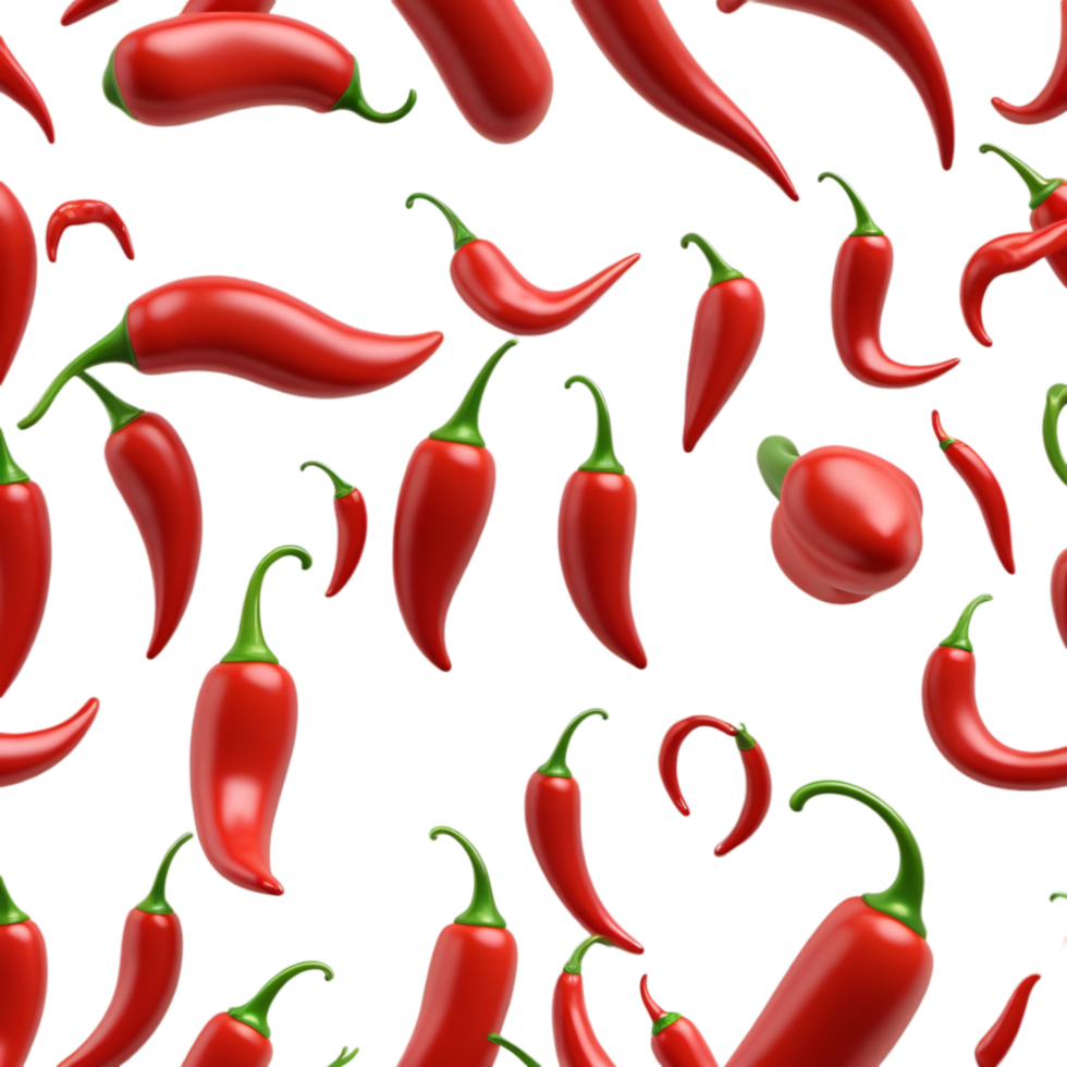 Red chili 3D illustration isolated. AI Generative png