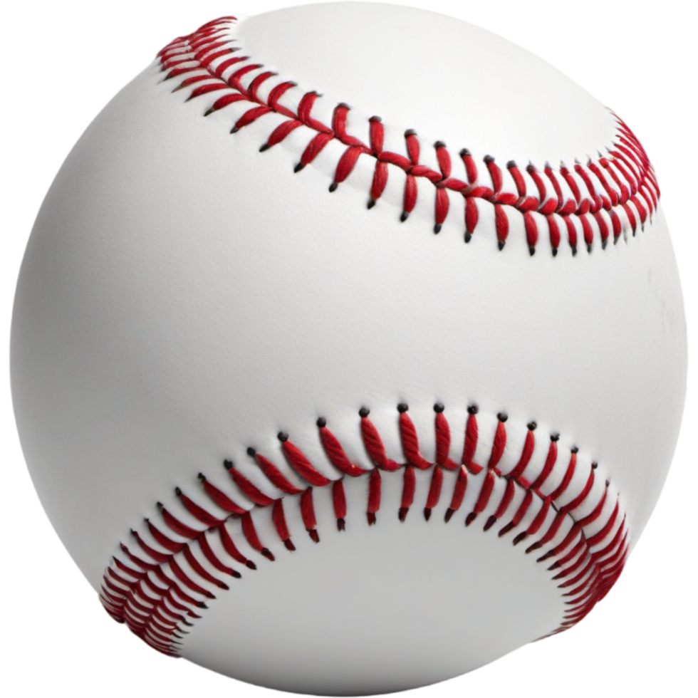 White baseball with red stitches. AI Generative png