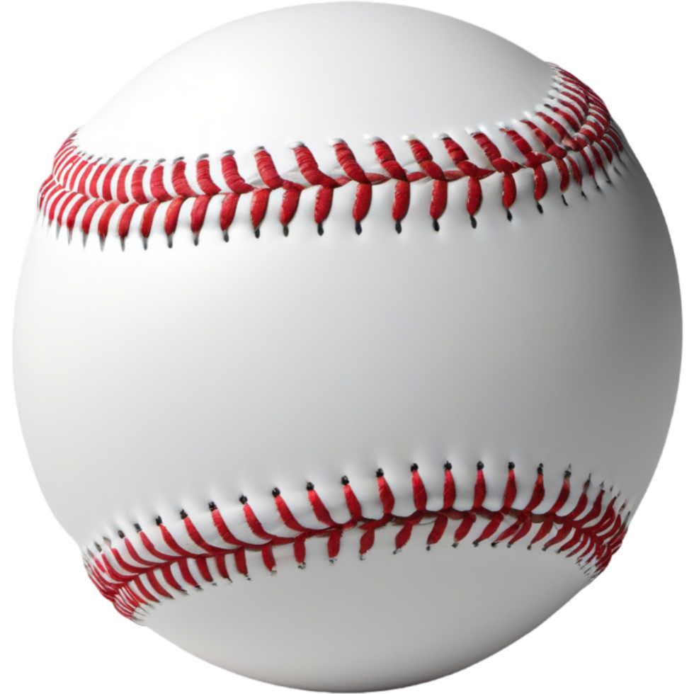 vit baseboll med röd stygn. ai generativ png