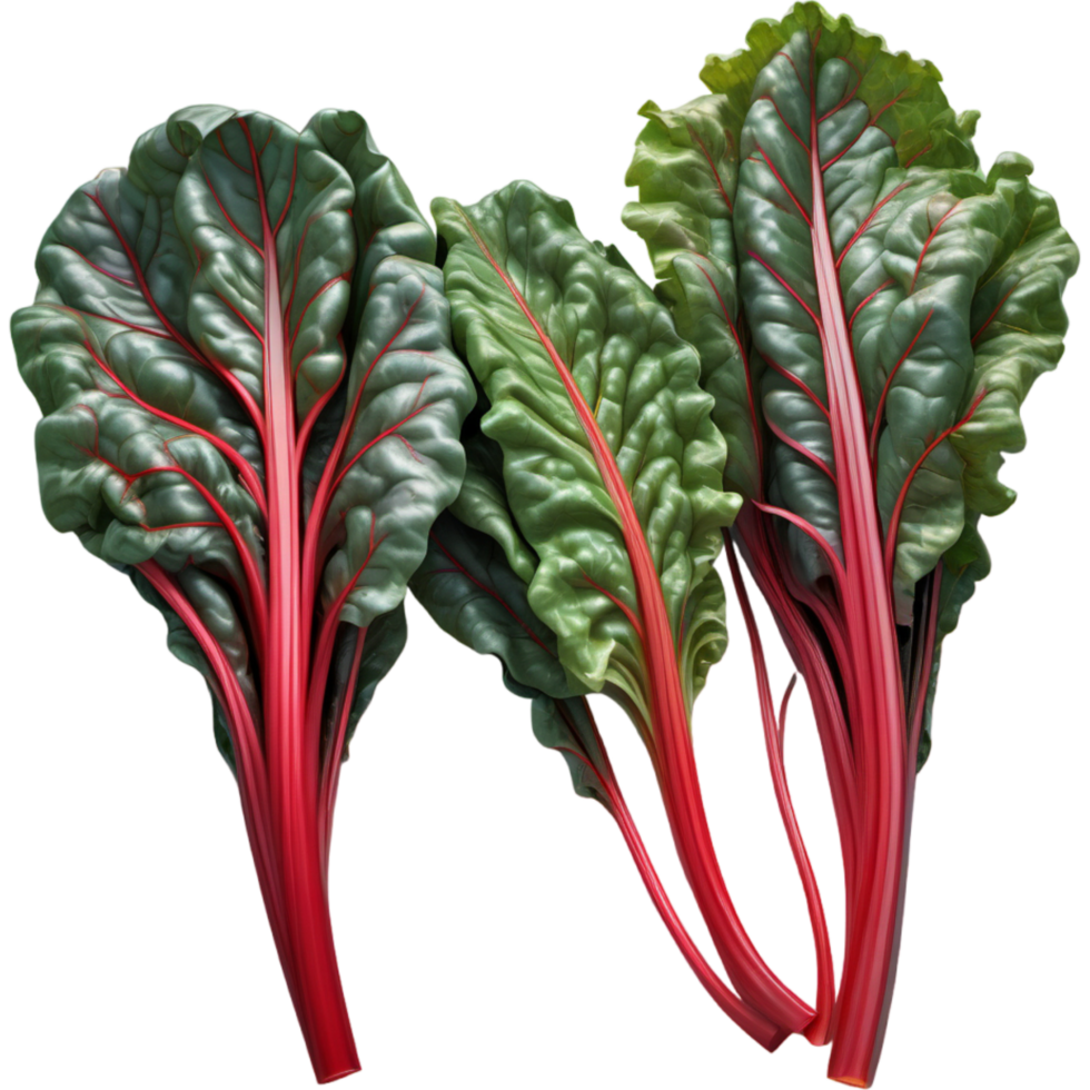 Red Swiss chard 3D illustration. AI Generative png