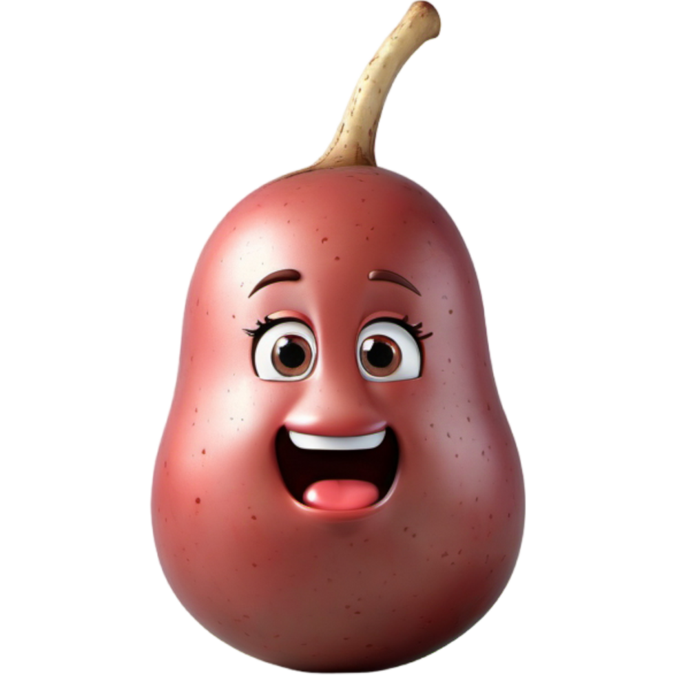 Red skinned potato 3D illustration. AI Generative png