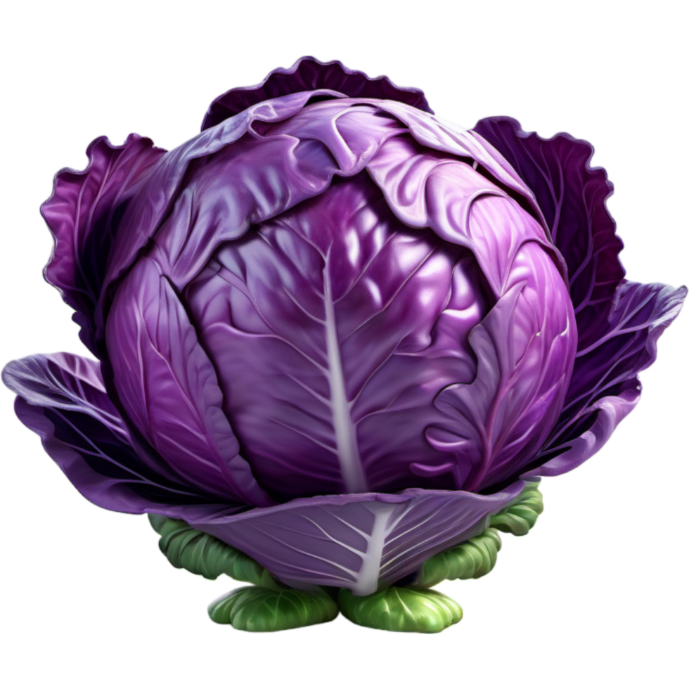 Purple cabbage 3D illustration. AI Generative 29319168 PNG
