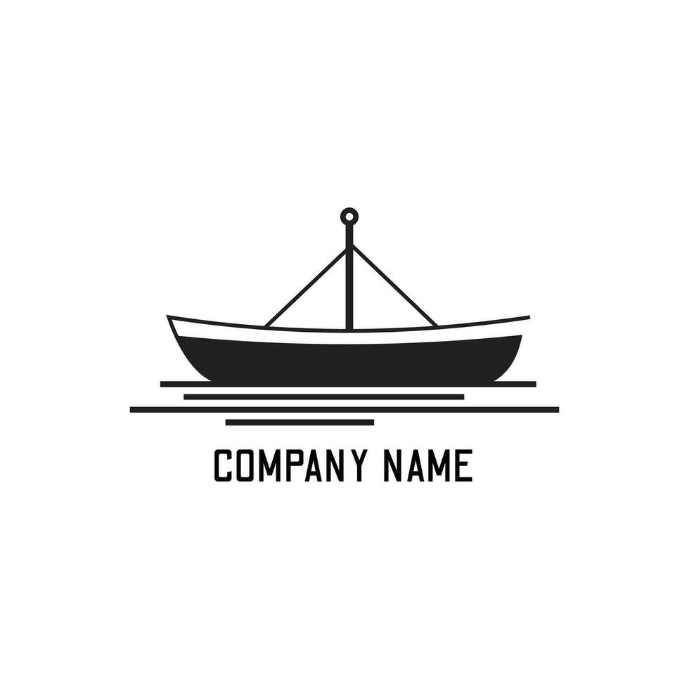 modern minimal boat logo template brand icon concept design vector