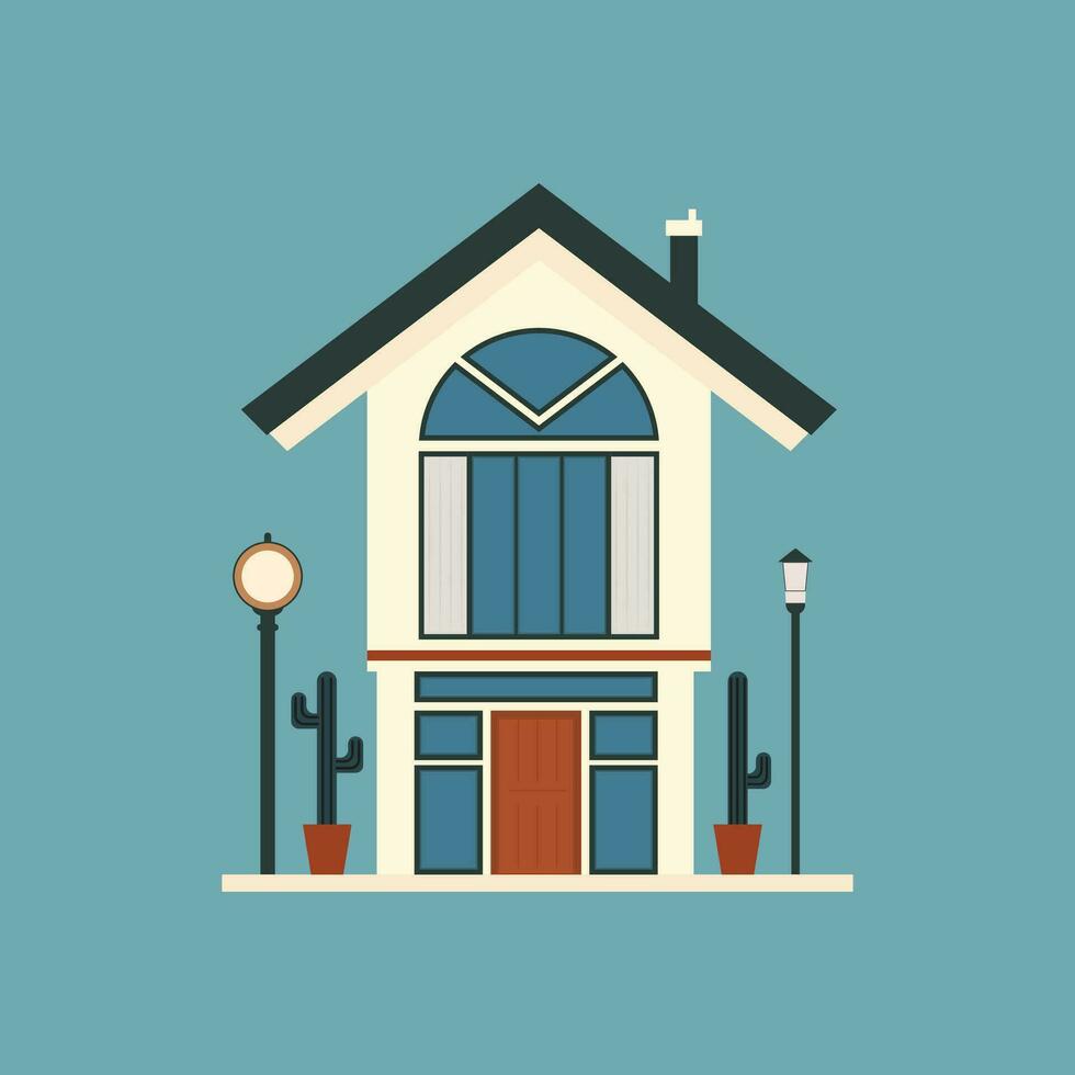 elegant house home flat logo icon concept idea vector illustration