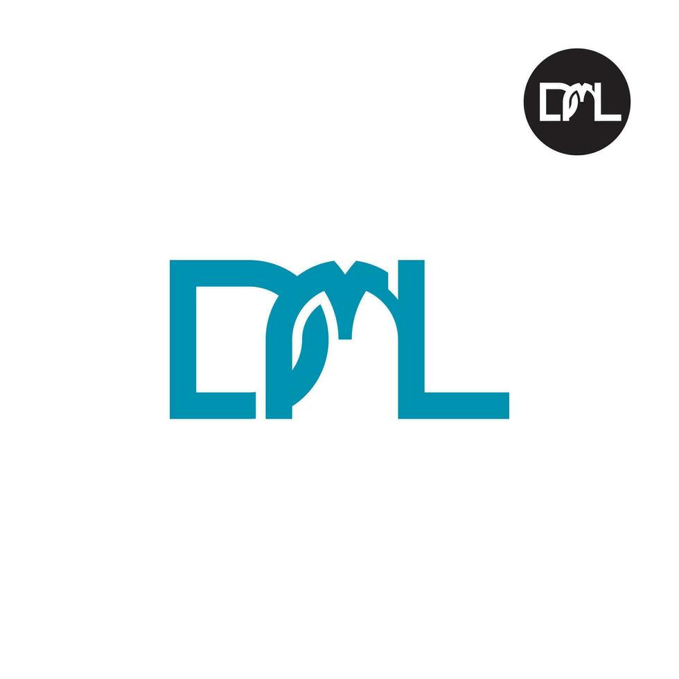 letra dml monograma logo diseño vector