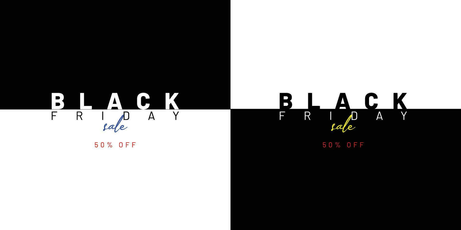 Black Friday Sale banner. Modern minimal design with black and white typography. Template for promotion, advertising, web, social, and fashion ads. Vector illustration