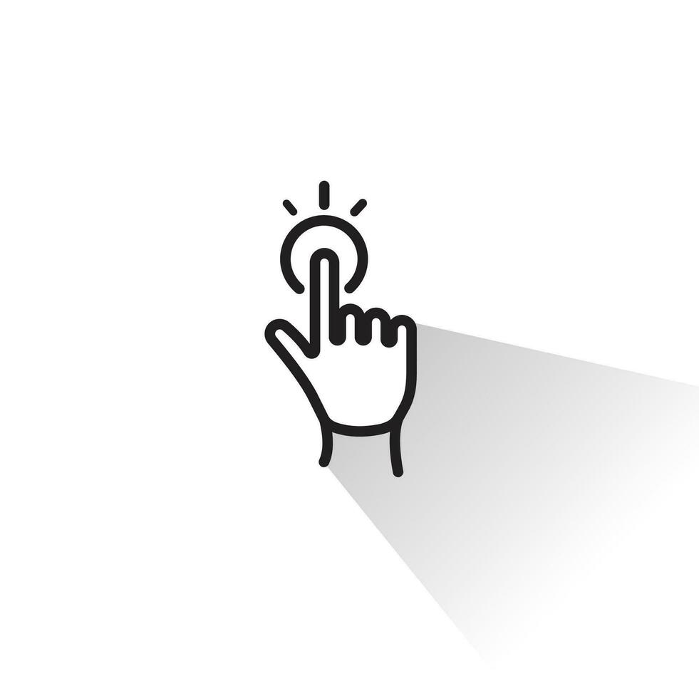 Touch the Fingerprint Scan Icon. Line with editable stroke vector