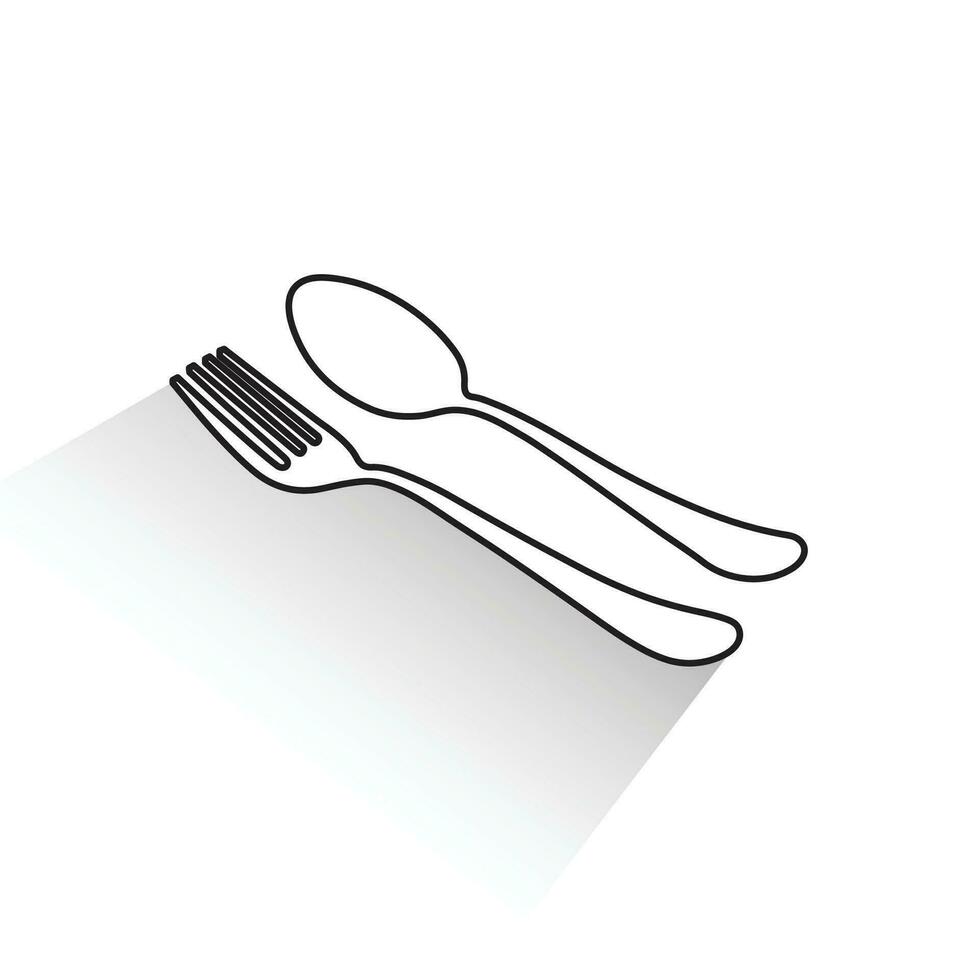 Fork and spoon line icon, outline vector sign, linear style pictogram isolated on white. Line drawing with editable stroke