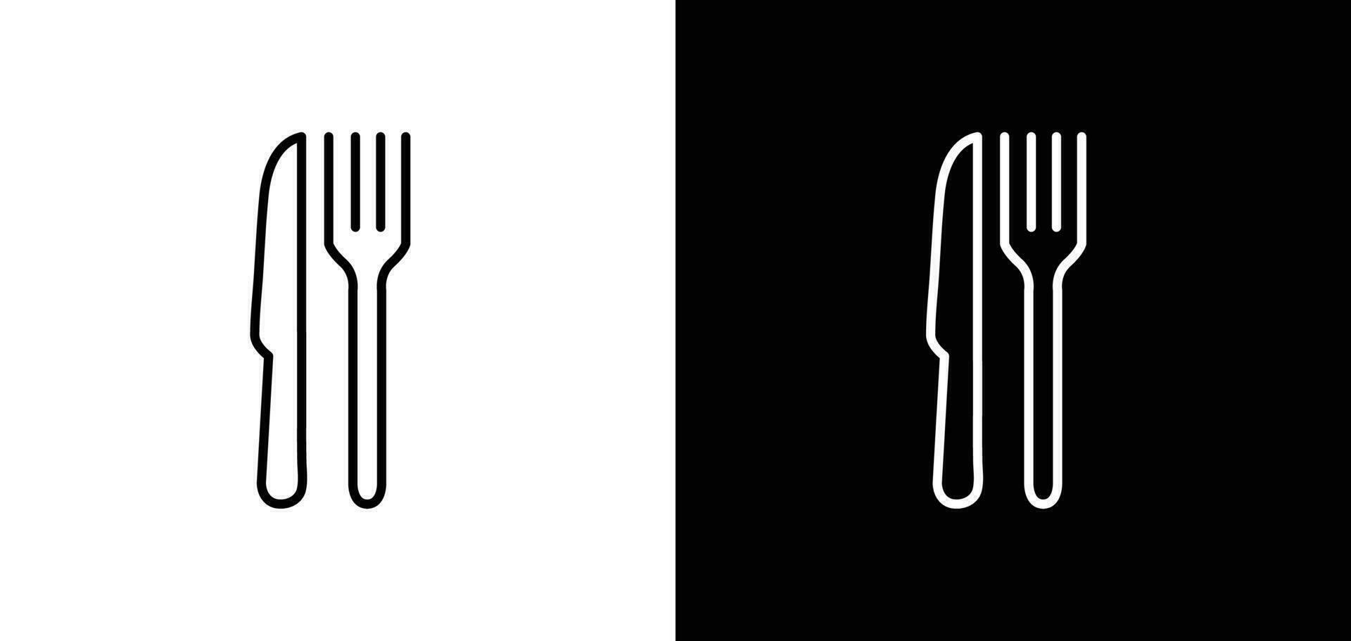 knife and fork icon. Line drawing with editable stroke vector