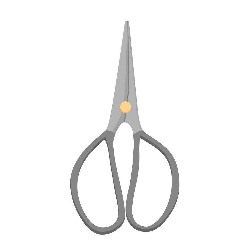 Scissors for sewing isolated on white background. Vector color flat illustration isolated on white.