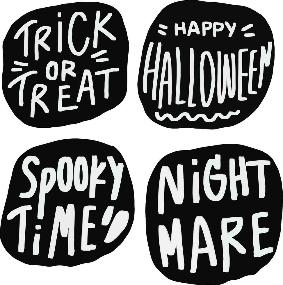 hand drawwn balloon text of halloween vector