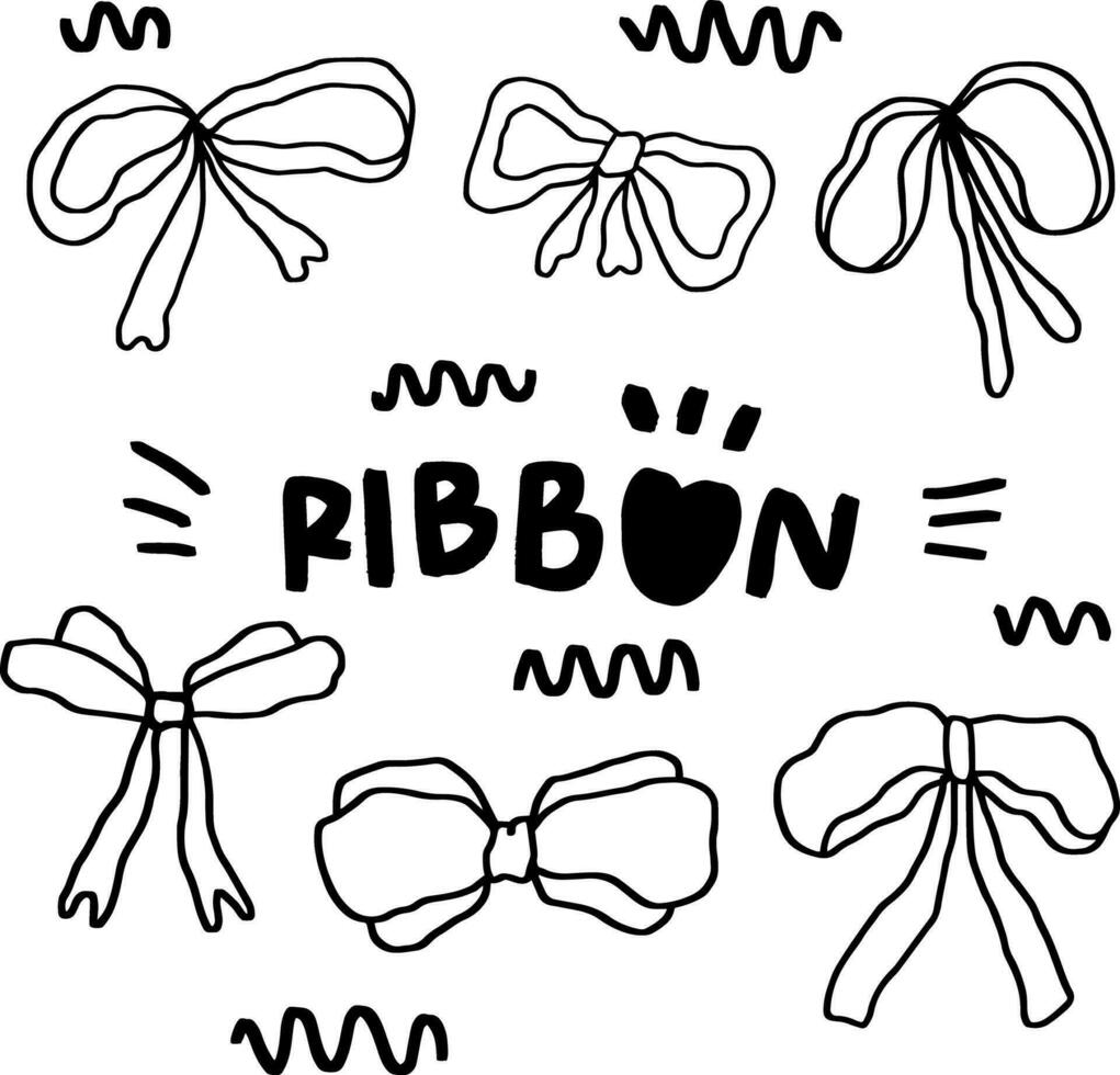 hand drawn ribbon line for templates vector