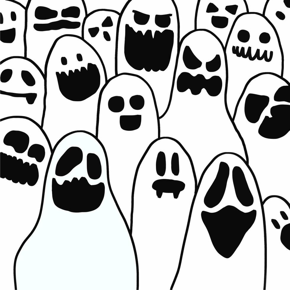 line ghost of halloween design vector