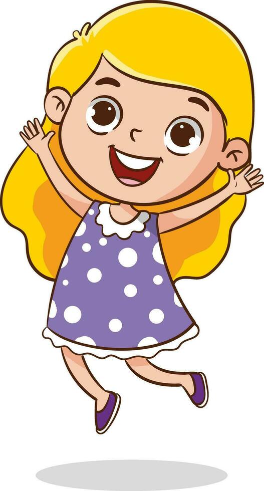 happy school kids jump vector illustration isolated