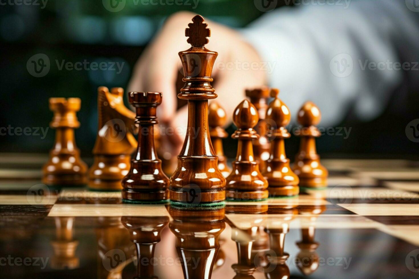 In the world of business, a chess piece symbolizes strategic financial decisions AI Generated photo