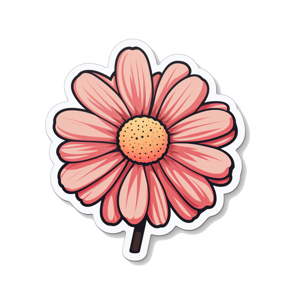 Flower Sticker with Leaf A Cute and Colorful Sticker for Kids and