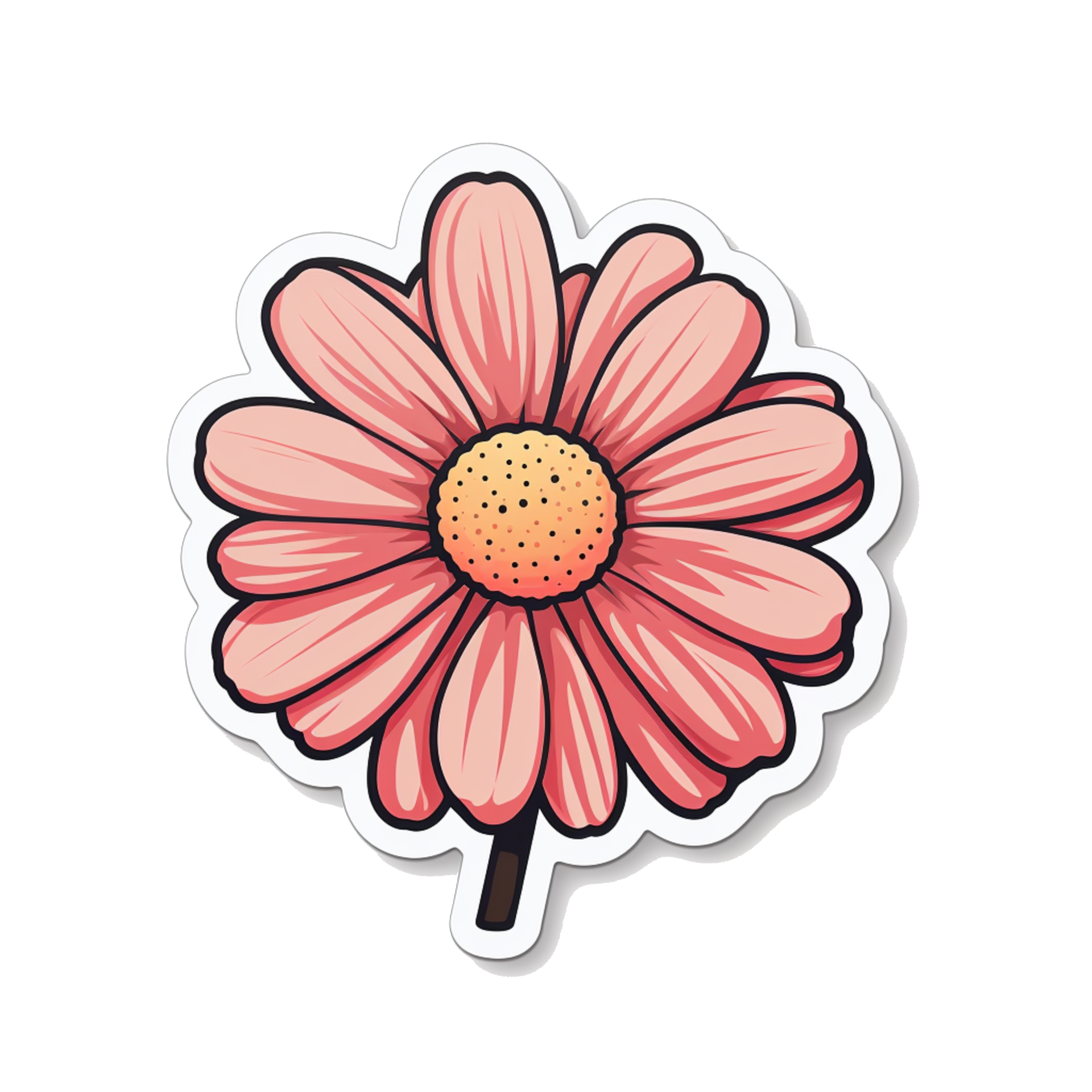 Flower Sticker with Leaf A Cute and Colorful Sticker for Kids and