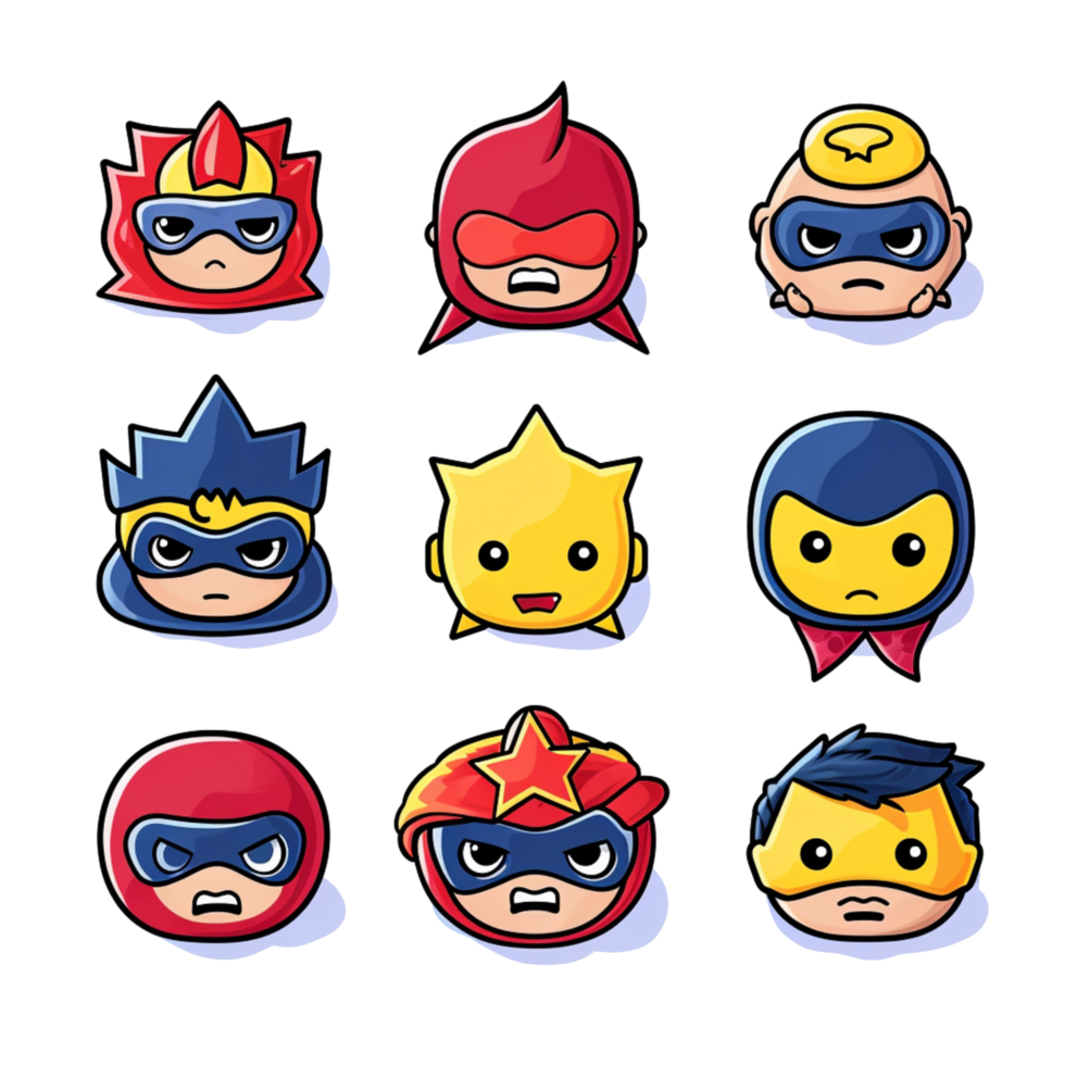Cartoon Superhero Characters Cute and Colorful Heroes Uniting for Fun and Adventure png
