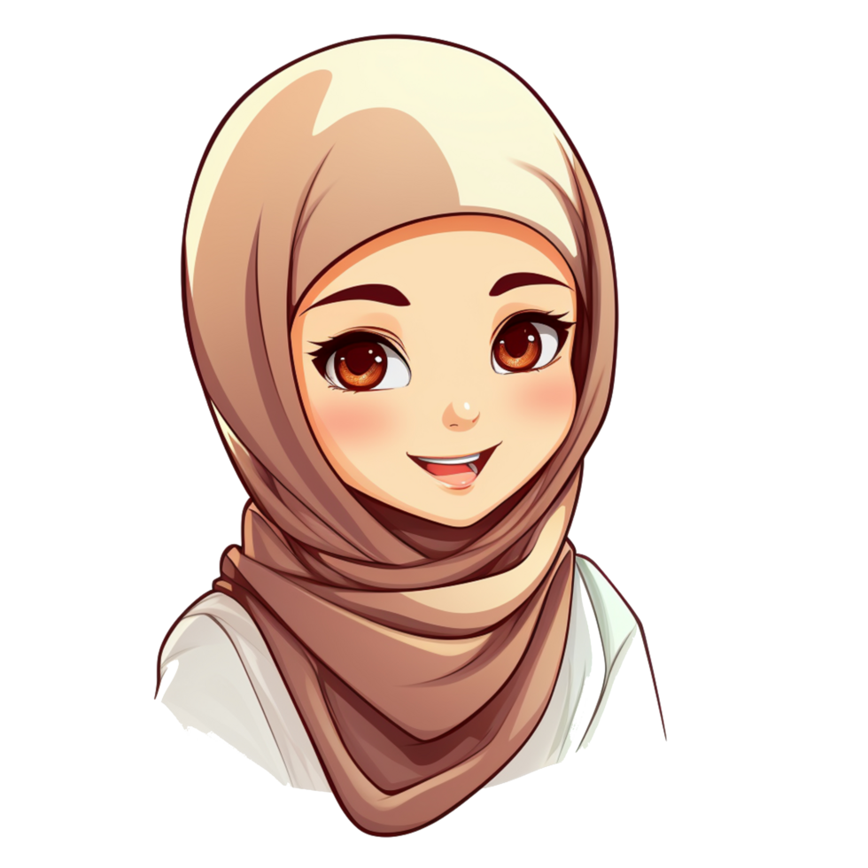 Cute Cartoon Muslim Woman A Charming and Diverse Representation png