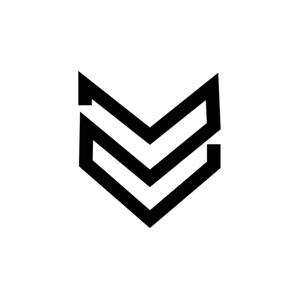 Monogram M and V Letter for Business Technology vector