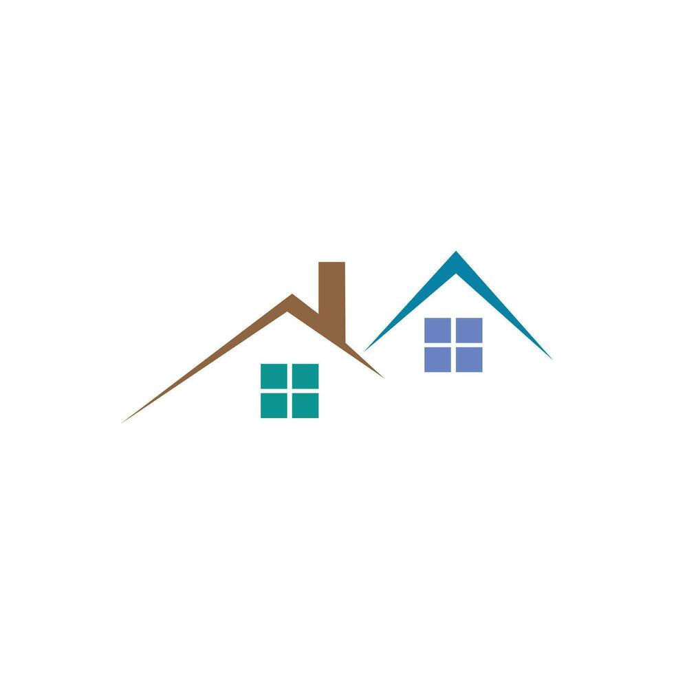 real estate logo house roof design vector
