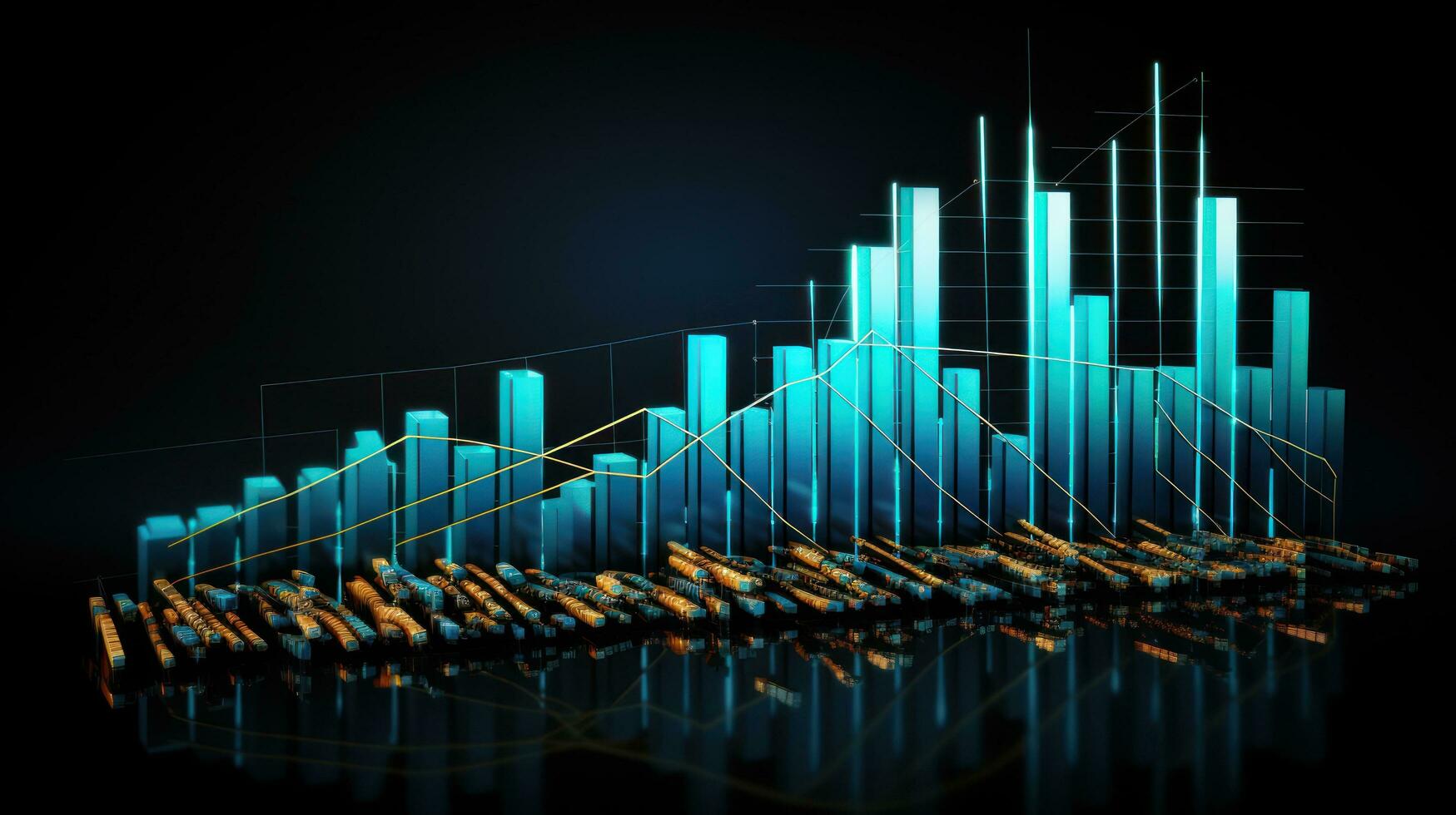 Financial growth. Graph showing upward trend in profits photo