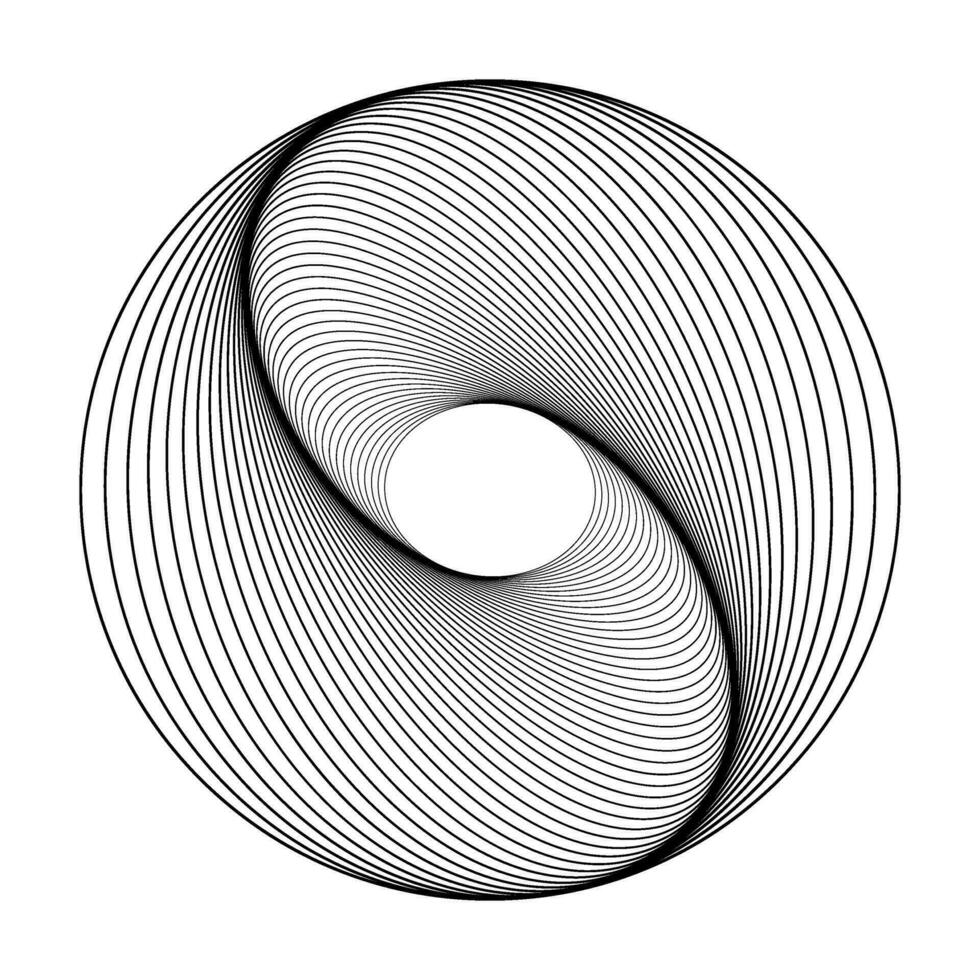 Swirling modern geometric element. Illusion effect spiral background. Tunnel abstract. Design with stroke, lines and flow. 3D tunnel grid vector