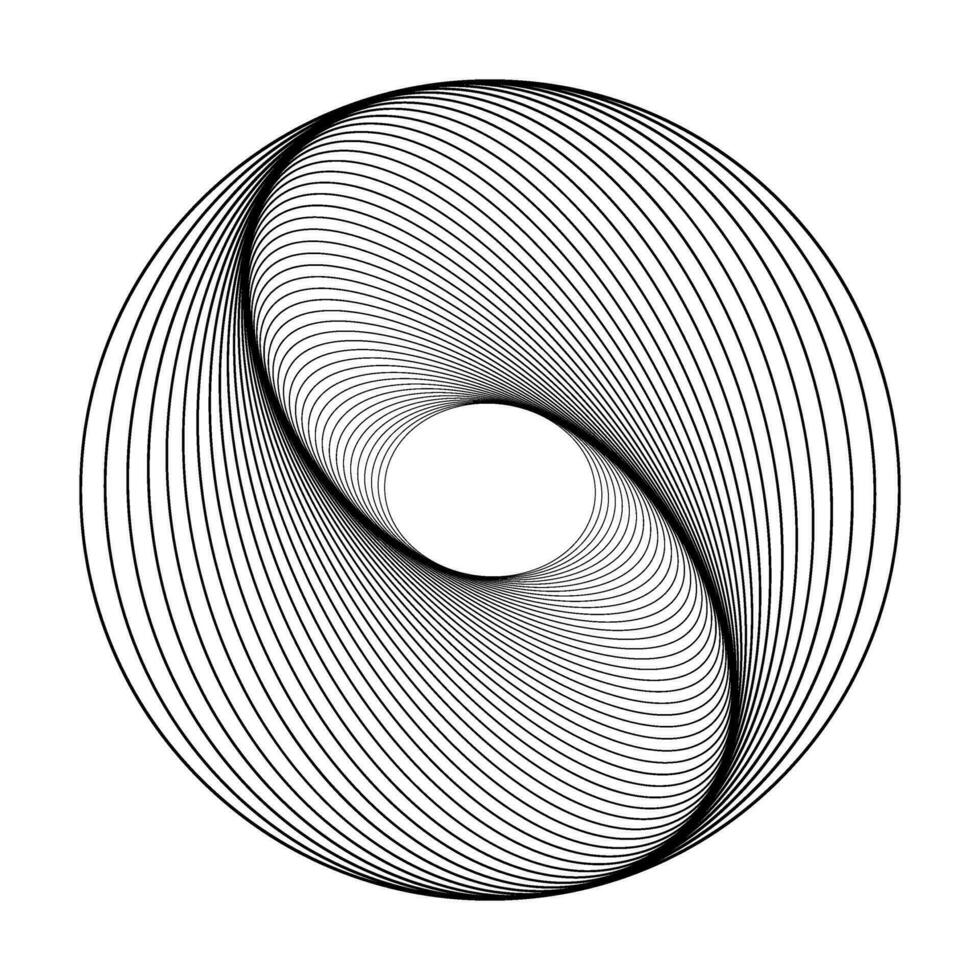 arremolinándose moderno geométrico elemento. espejismo efecto espiral antecedentes. túnel resumen. diseño con ataque, líneas y fluir. 3d túnel cuadrícula vector