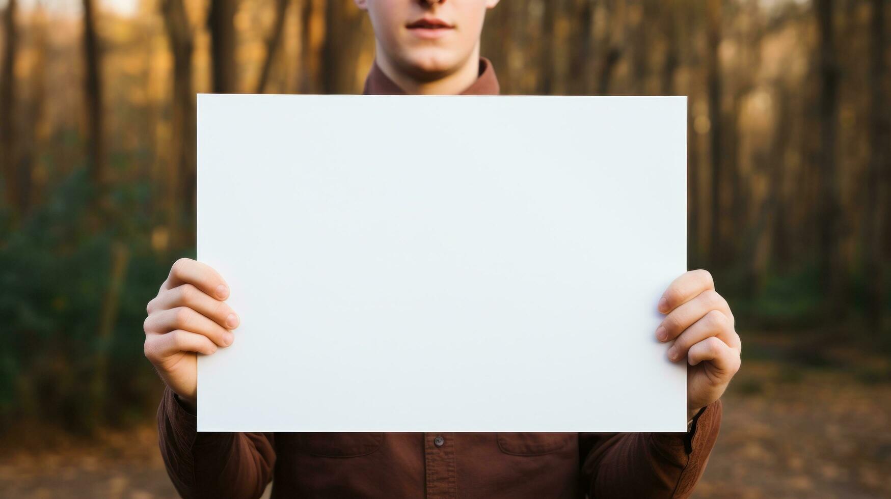 Entrepreneurship. Person holding empty sign photo