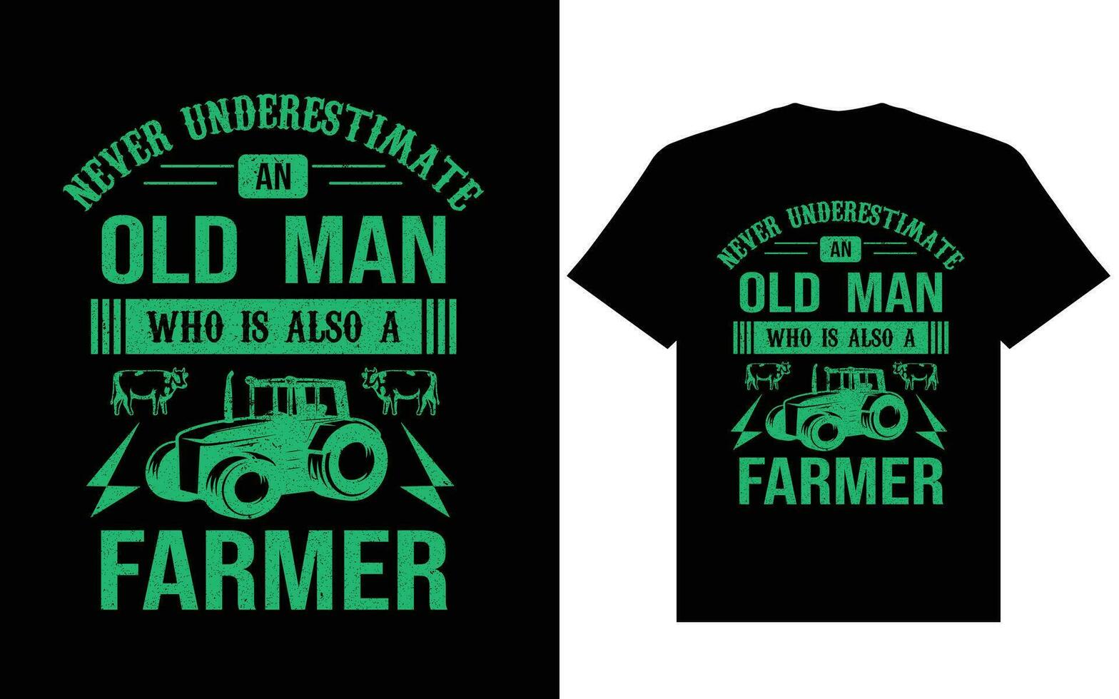 Never underestimate an old man who is also a farmer t shirt design, farmer t shirt design vector