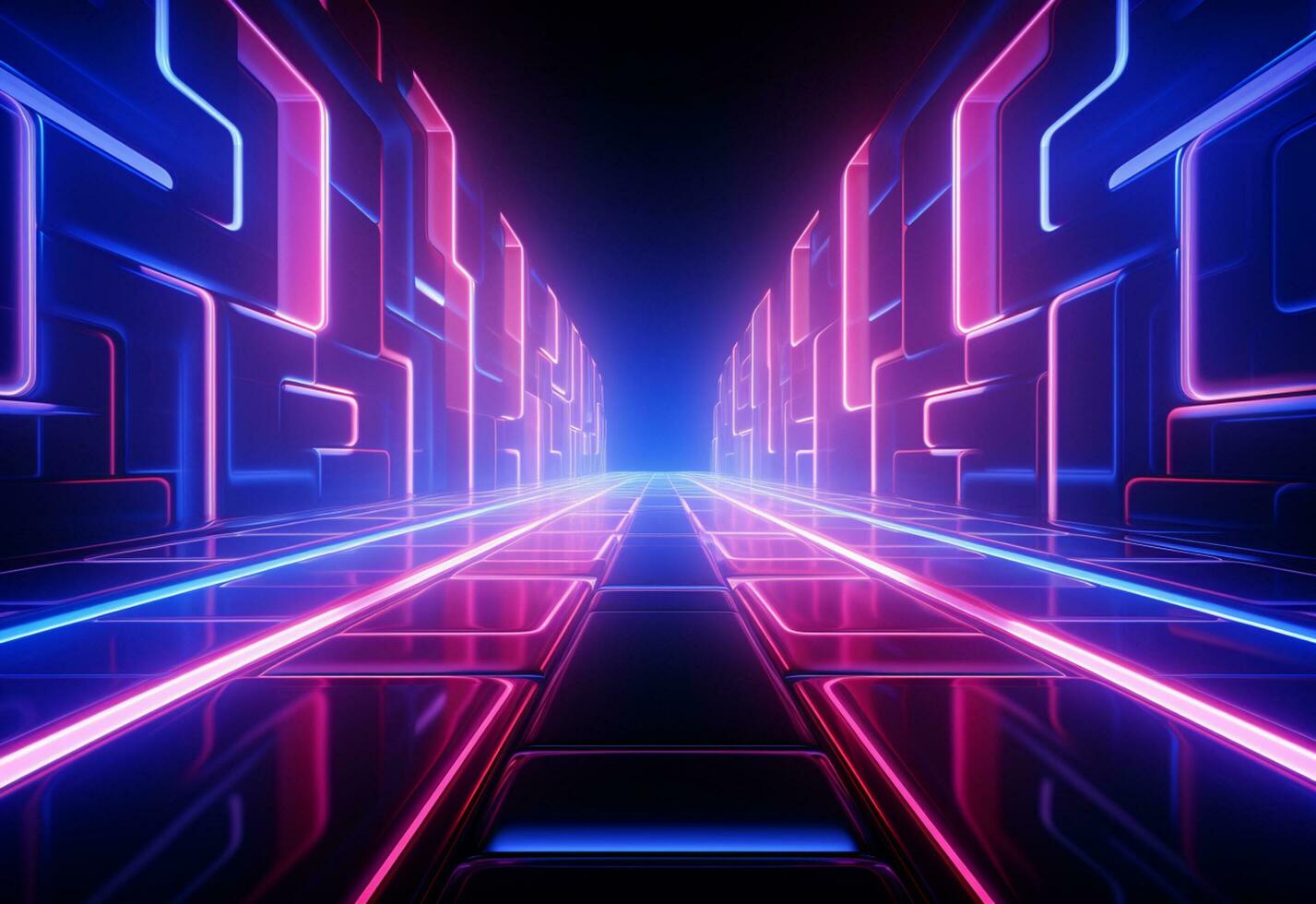 Ai Generative Neon illuminated futuristic backdrop realistic image, ultra hd, high design very detailed photo