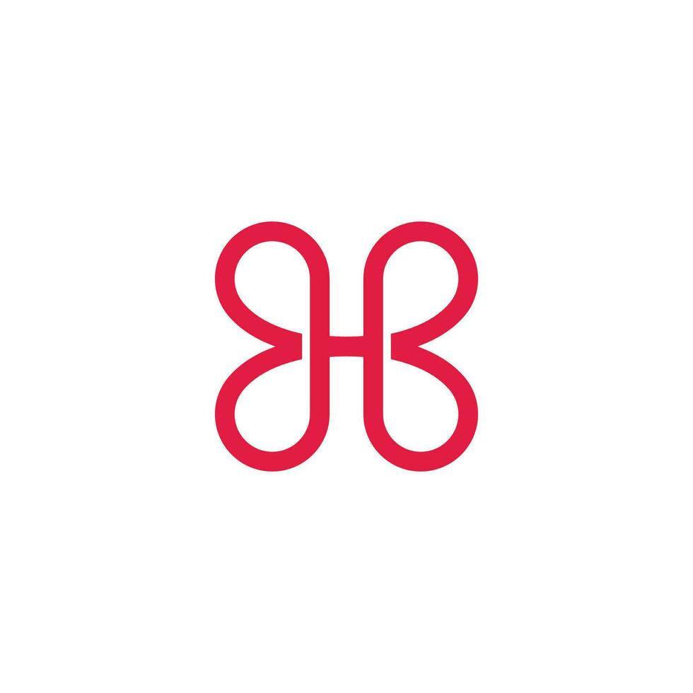 letra media pensión mariposa símbolo logo vector