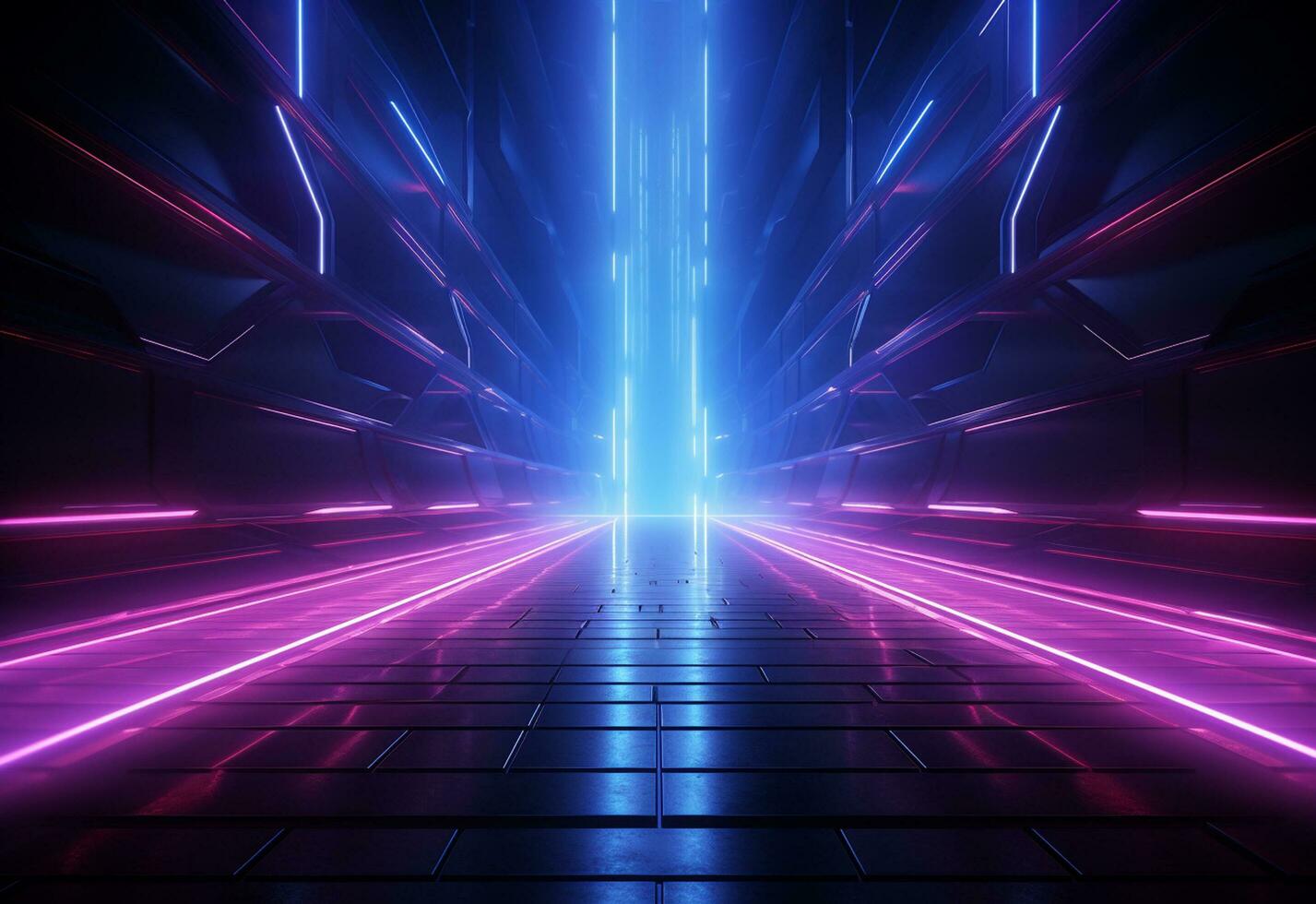 Ai Generative Neon illuminated futuristic backdrop realistic image, ultra hd, high design very detailed photo