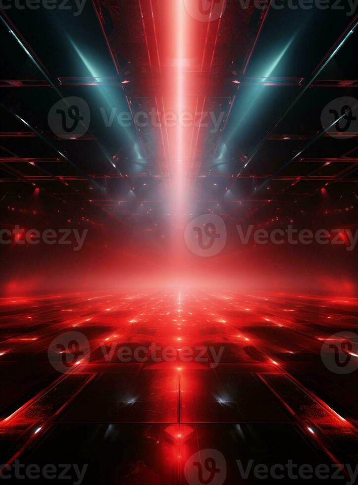 Ai generative Backdrop With Illumination Of Red Spotlights For Flyers realistic image ultra hd high design photo