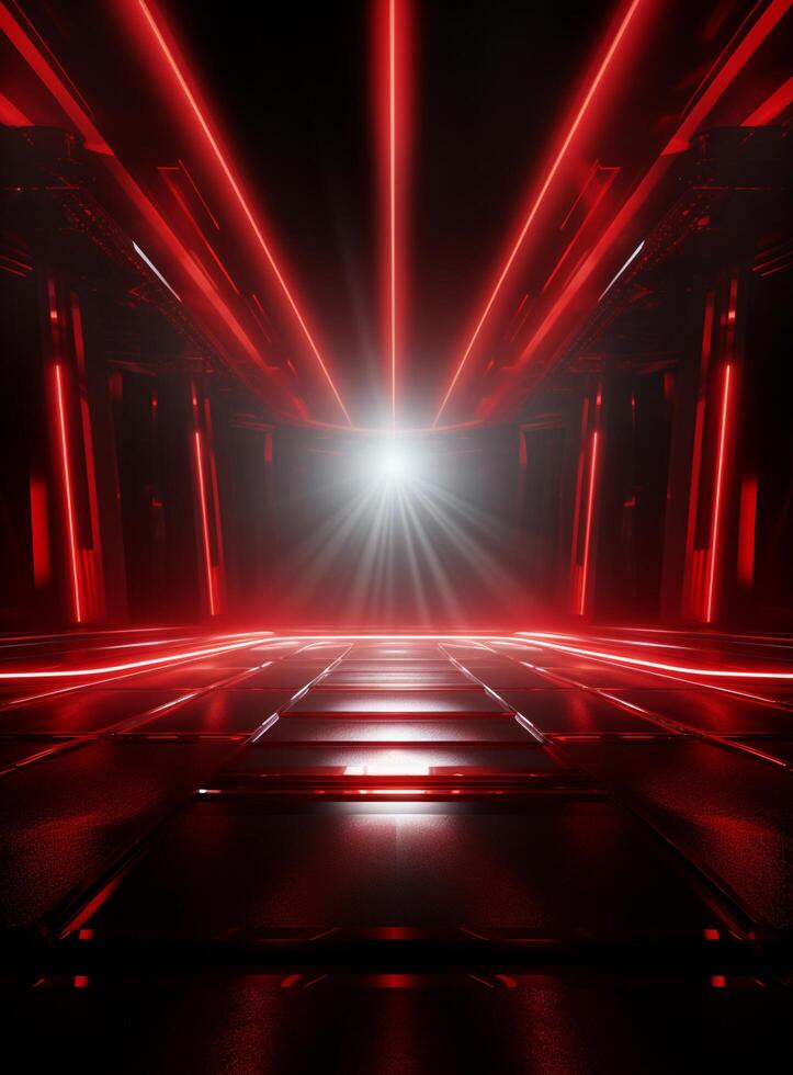 Ai generative Backdrop With Illumination Of Red Spotlights For Flyers realistic image ultra hd high design photo
