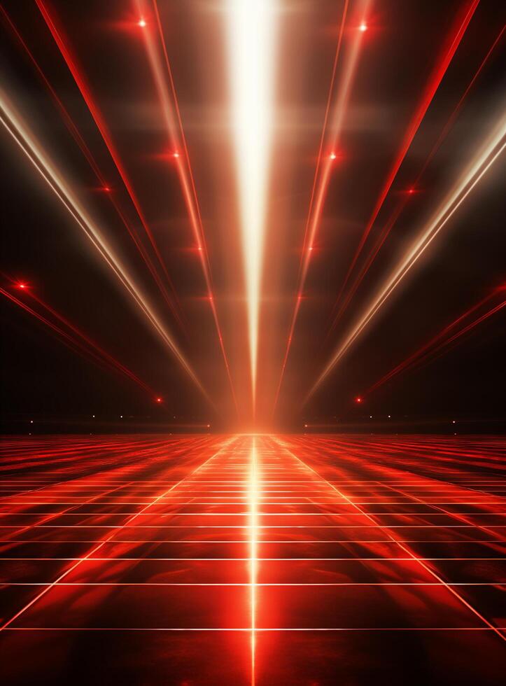 Ai generative Backdrop With Illumination Of Red Spotlights For Flyers realistic image ultra hd high design photo