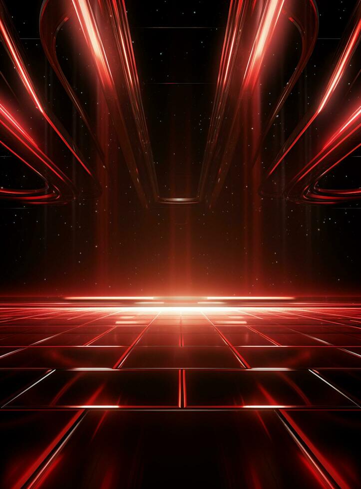 Ai generative Backdrop With Illumination Of Red Spotlights For Flyers realistic image ultra hd high design photo