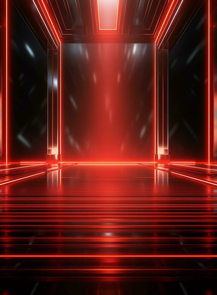 Ai generative Backdrop With Illumination Of Red Spotlights For Flyers realistic image ultra hd high design photo