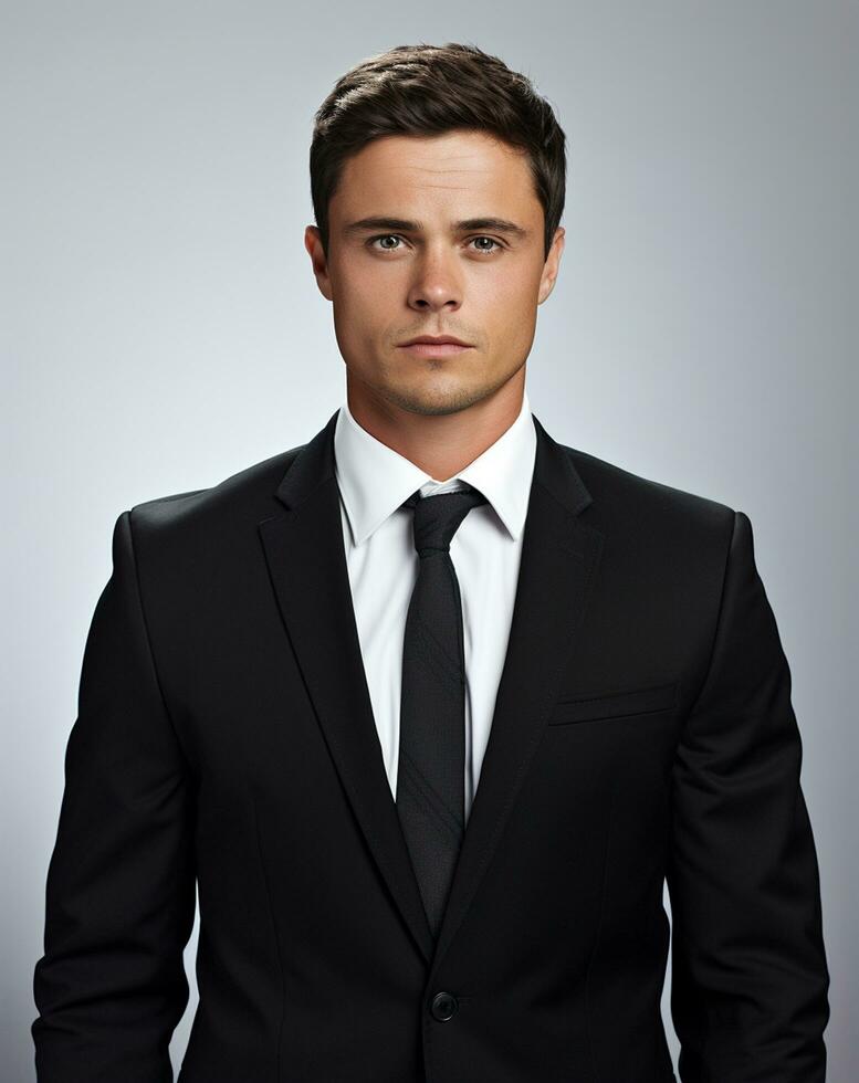 Ai generative Business man in a suit white transparent background photo