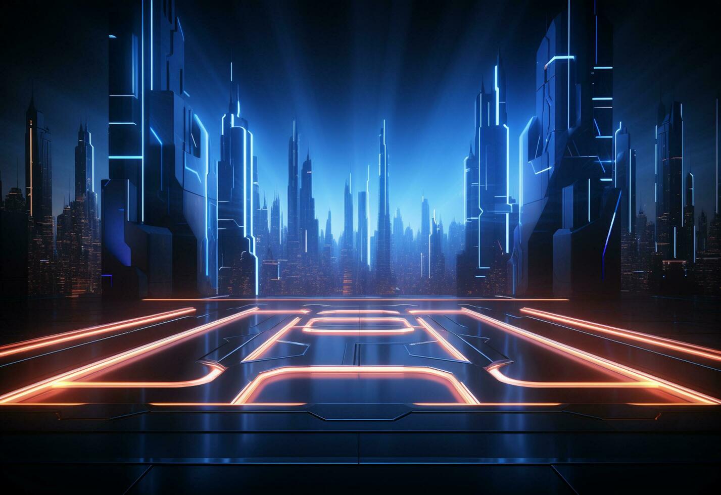 Ai Generative Neon illuminated futuristic backdrop realistic image, ultra hd, high design very detailed photo