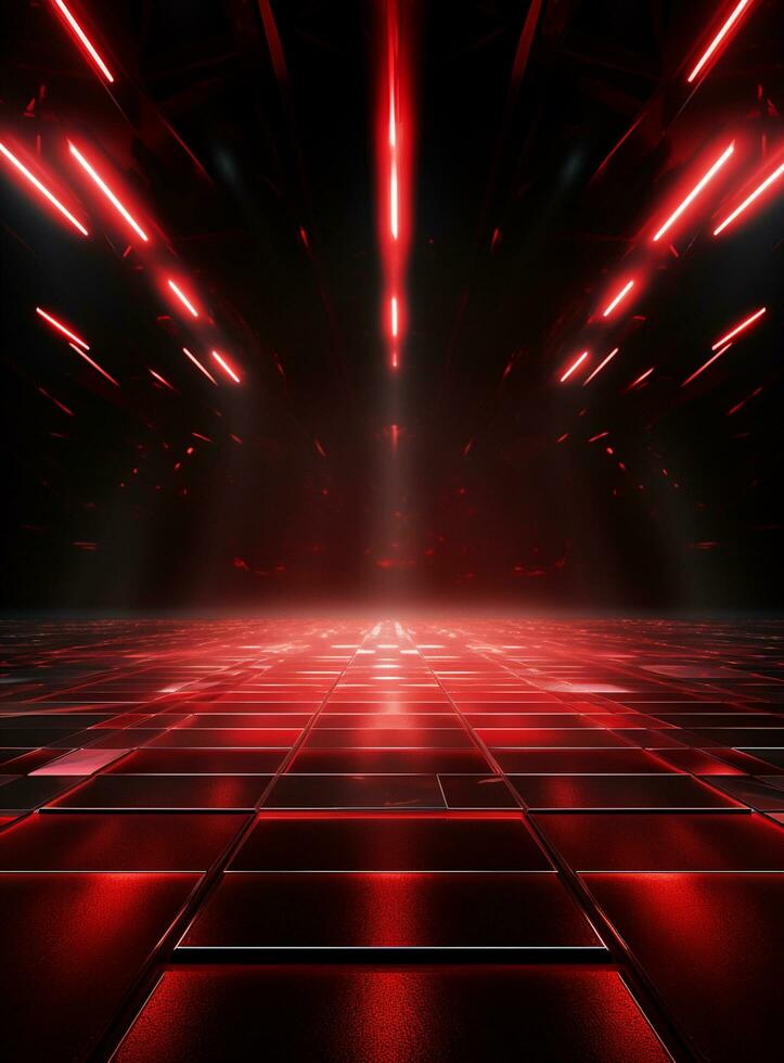Ai generative Backdrop With Illumination Of Red Spotlights For Flyers realistic image ultra hd high design photo