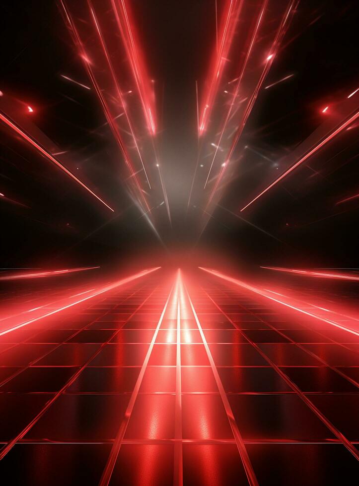 Ai generative Backdrop With Illumination Of Red Spotlights For Flyers realistic image ultra hd high design photo
