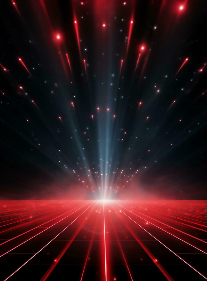 Ai generative Backdrop With Illumination Of Red Spotlights For Flyers realistic image ultra hd high design photo