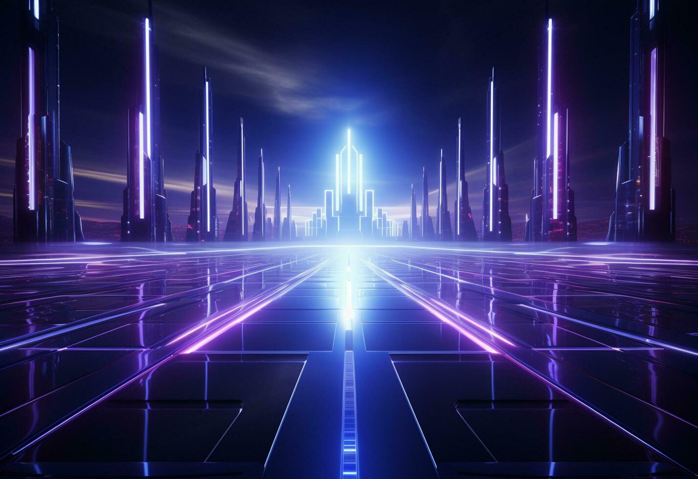 Ai Generative Neon illuminated futuristic backdrop realistic image, ultra hd, high design very detailed photo