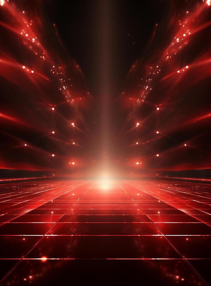 Ai generative Backdrop With Illumination Of Red Spotlights For Flyers realistic image ultra hd high design photo