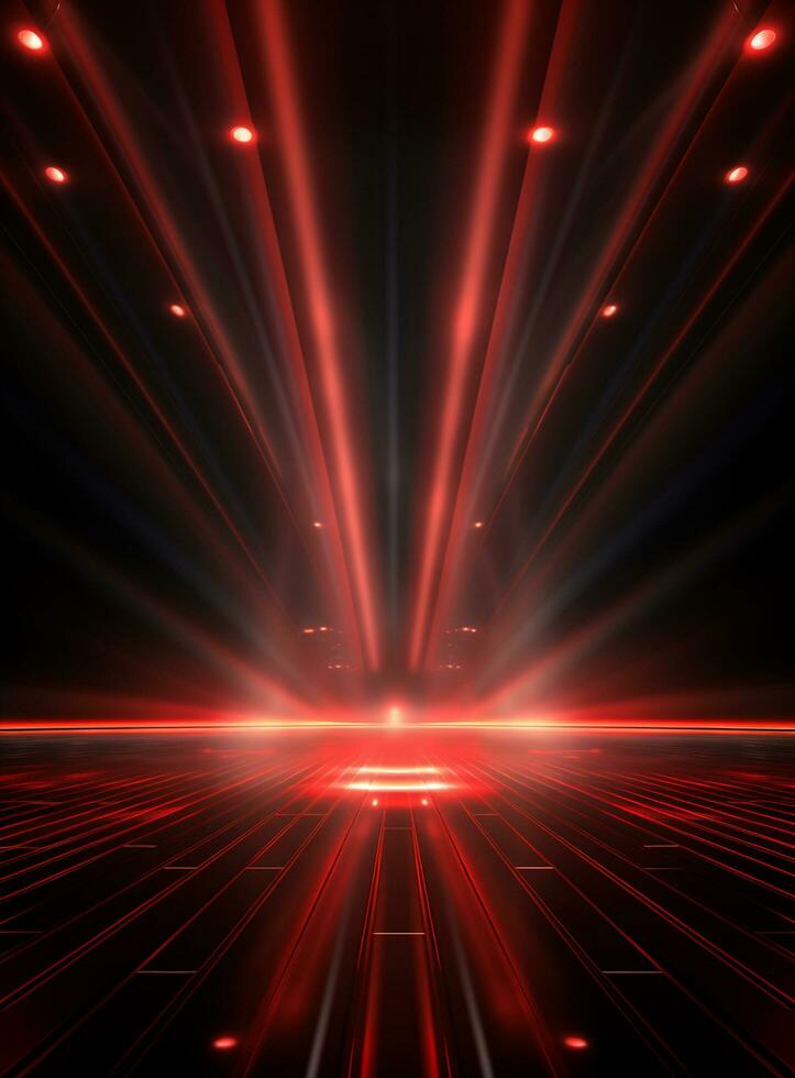 Ai generative Backdrop With Illumination Of Red Spotlights For Flyers realistic image ultra hd high design photo