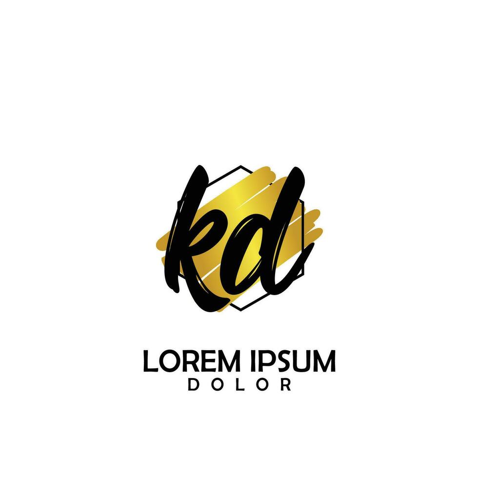 KD Initial Brush In Circle Frame Template Design vector